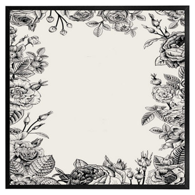 Andrew Lee Hand Drawn Roses (Picutre Frame) / 16X16" / Oak from B&Q