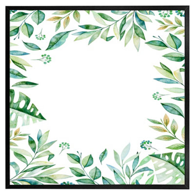 Andrew Lee Light Botanical Leaves (Picutre Frame) / 24X24" / Grey from B&Q