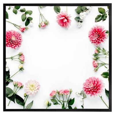Andrew Lee Scattered Flowers (Picutre Frame) / 30X30" / Brown from B&Q