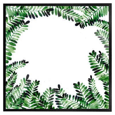Andrew Lee Green Botanical Leaves (Picutre Frame) / 20X20" / Oak from B&Q