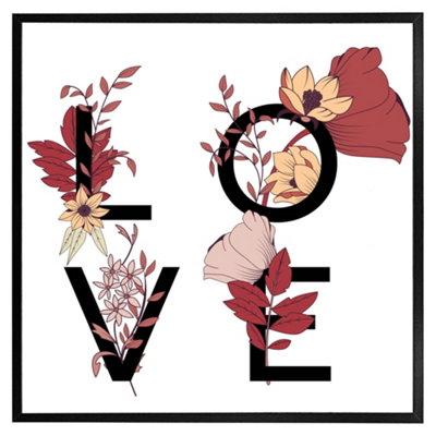 Andrew Lee Love Typography (Picutre Frame) / 30X30" / Black from B&Q