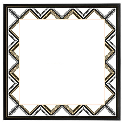 Andrew Lee Art Deco Patterned Border (Picutre Frame) / 12X12" / White