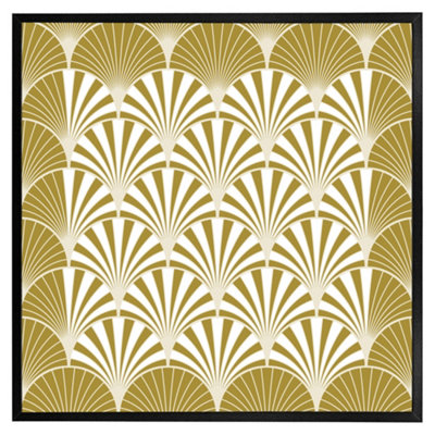 Andrew Lee Golden Semi Circles (Picutre Frame) / 16X16" / Oak