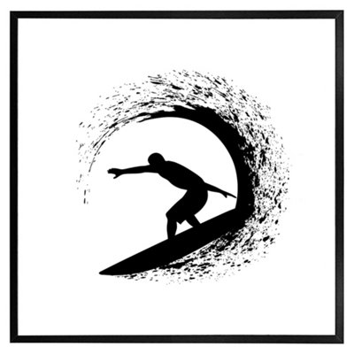 Andrew Lee Surfer Silhouette (Picutre Frame) / 16X16" / White from B&Q