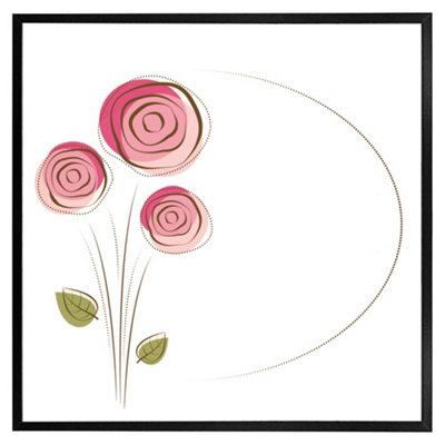 Andrew Lee Rose Drawing (Picutre Frame) / 24X24" / Oak from B&Q