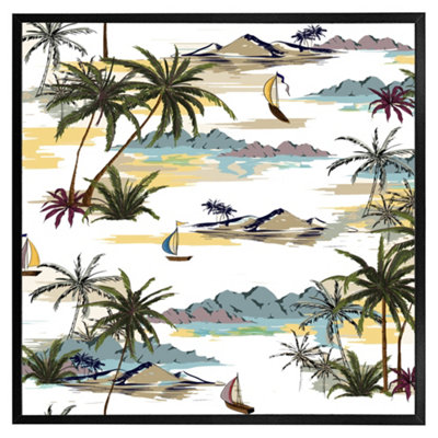 Andrew Lee Palm Trees (Picutre Frame) / 12X12" / Oak from B&Q