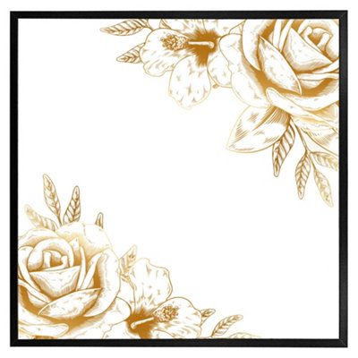 Andrew Lee Gold Rose (Picutre Frame) / 30X30" / Brown from B&Q