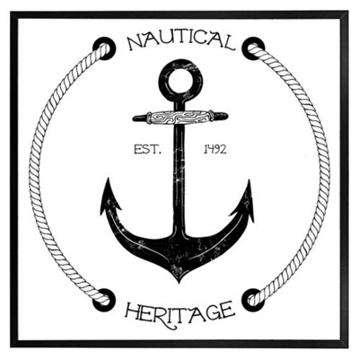 Andrew Lee Nautical Anchor (Picutre Frame) / 24X24" / White from B&Q