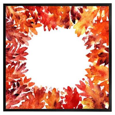Andrew Lee Circled Autumn Leaves (Picutre Frame) / 12X12" / White from B&Q