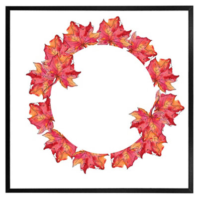 Andrew Lee Autumn Reath (Picutre Frame) / 30X30" / Grey from B&Q