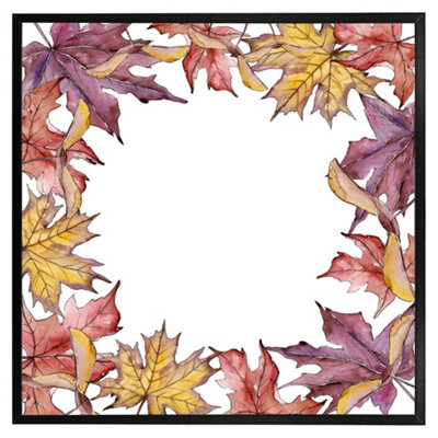 Andrew Lee Gold & Purple Leaves (Picutre Frame) / 24X24" / Oak from B&Q