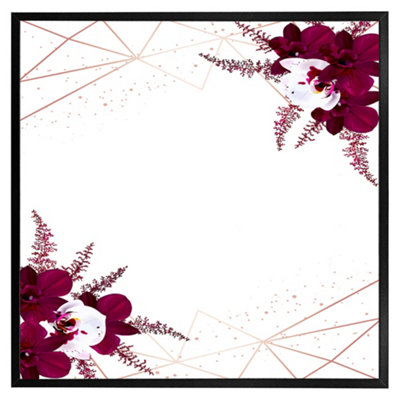 Andrew Lee Geometrics & Flowers (Picutre Frame) / 24X24" / Brown from B&Q