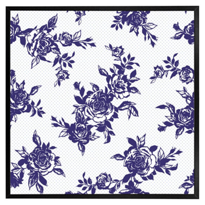 Andrew Lee Roses Print On Polka Dots (Picutre Frame) / 30X30" / Brown from B&Q