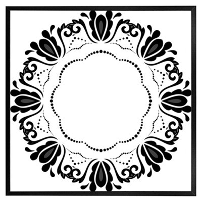 Andrew Lee Decorative Floral Element (Picutre Frame) / 12X12" / Grey from B&Q