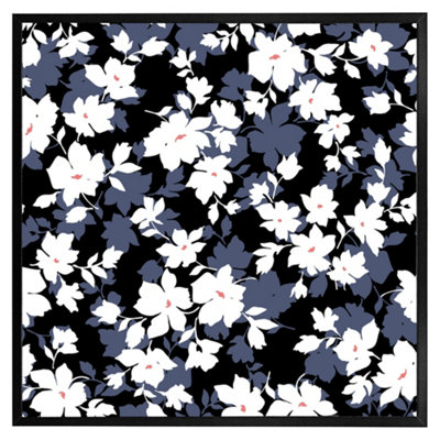 Andrew Lee WhiteBlack & Purple Flowers (Picutre Frame) / 20X20" / Oak from B&Q