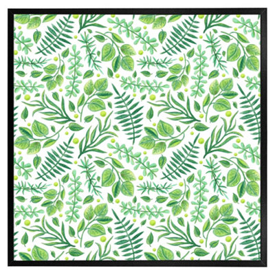 Andrew Lee Mixed Leaves (Picutre Frame) / 12X12" / Oak Green
