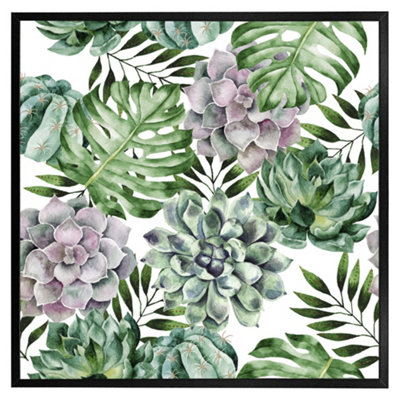 Andrew Lee Watercolour Botanical Leaves (Picutre Frame) / 12X12" / Oak from B&Q