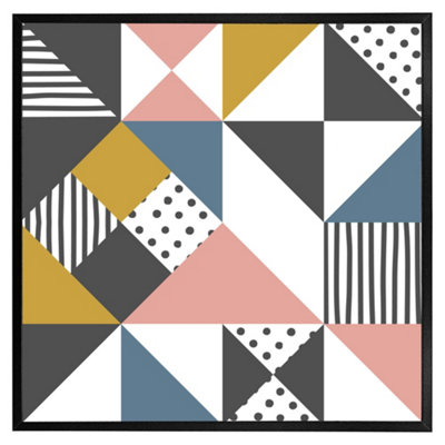 Andrew Lee Coloured Geometric Pattern (Picutre Frame) / 30X30" / Grey from B&Q