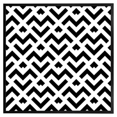 B&Q -  Black & White Geometric (Picutre Frame) / 20X20" / Oak