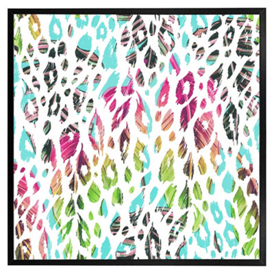 Andrew Lee Multi Coloured Leopard Spots (Picutre Frame) / 30X30" / Brown from B&Q