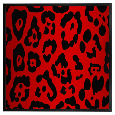 Andrew Lee Red Leopard Print (Picutre Frame) / 20X20" / White