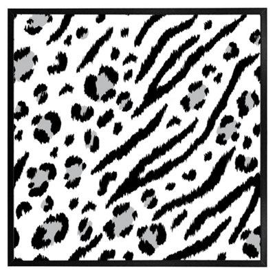 Andrew Lee Zebra & Leopard Print (Picutre Frame) / 30X30" / Grey