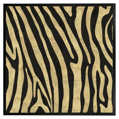 Andrew Lee Golden Zebra (Picutre Frame) / 24X24" / Brown from B&Q
