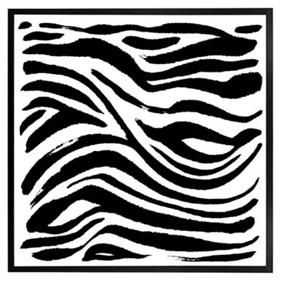 Andrew Lee Zebra Stripes Print (Picutre Frame) / 24X24" / Oak from B&Q