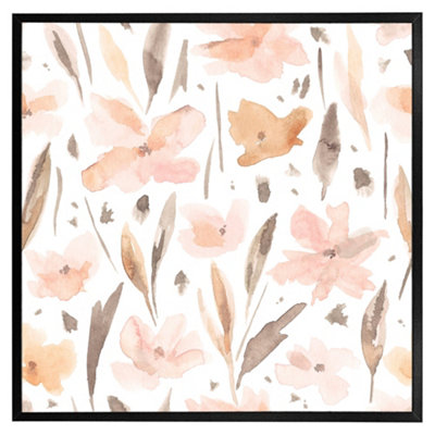 Andrew Lee Pink Watercolour (Picutre Frame) / 12X12" / Grey from B&Q