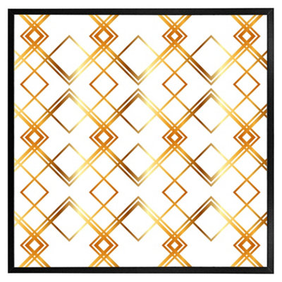 B&Q -  Geometric Golden Pattern (Picutre Frame) / 20X20" / Oak