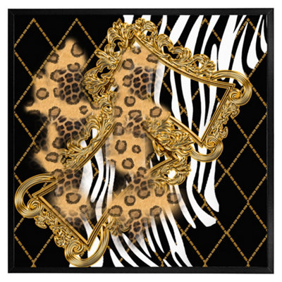 Andrew Lee Zebra & Baroque (Picutre Frame) / 12X12" / Black from B&Q
