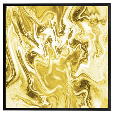 Andrew Lee Golden Swirled Marble (Picutre Frame) / 24X24" / White from B&Q