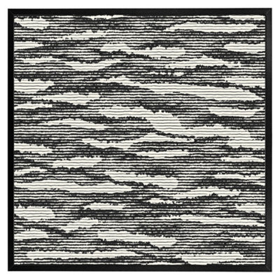 Andrew Lee Grunged Stripes (Picutre Frame) / 24X24" / White from B&Q