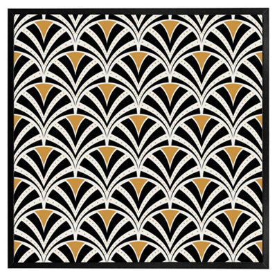 B&Q -  Black & Gold Shells Geometric (Picutre Frame) / 20X20" / Oak