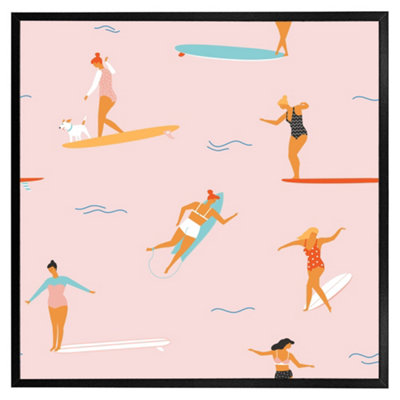 Andrew Lee Surfers (Picutre Frame) / 12X12" / Oak from B&Q