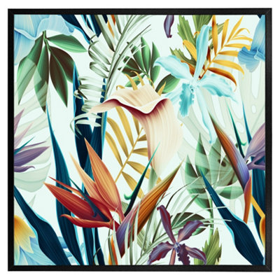 Andrew Lee Tropical Plants (Picutre Frame) / 30X30" / Oak from B&Q