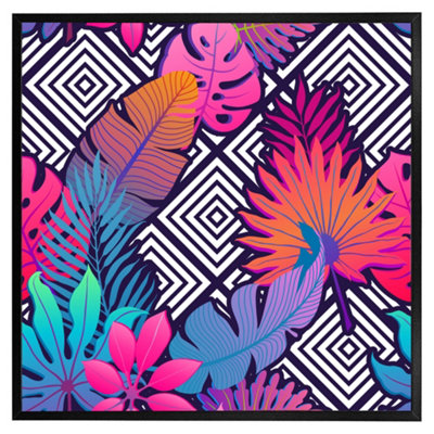 Andrew Lee Tropical Geometric (Picutre Frame) / 20X20" / Oak from B&Q