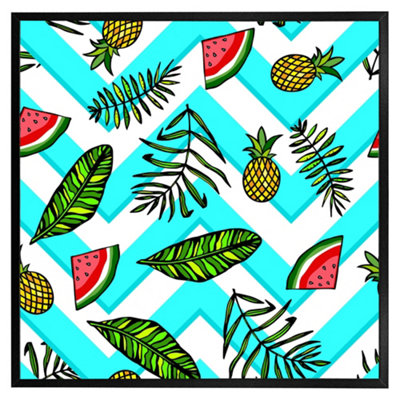 Andrew Lee Pineapple & Watermelon (Picutre Frame) / 24X24" / White from B&Q