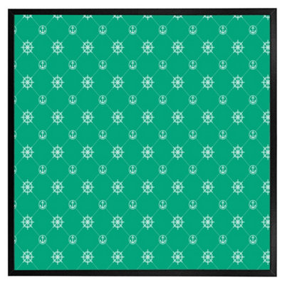 Andrew Lee Nautical Elements On Green (Picutre Frame) / 12X12" / Brown from B&Q