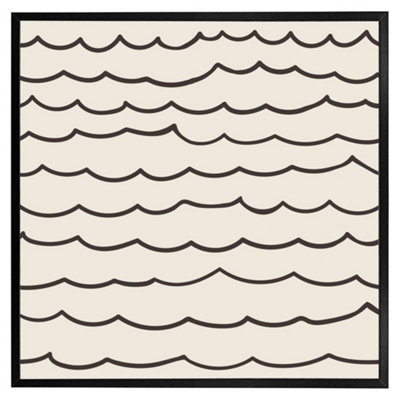 Andrew Lee Wave Lines (Picutre Frame) / 16X16" / Brown