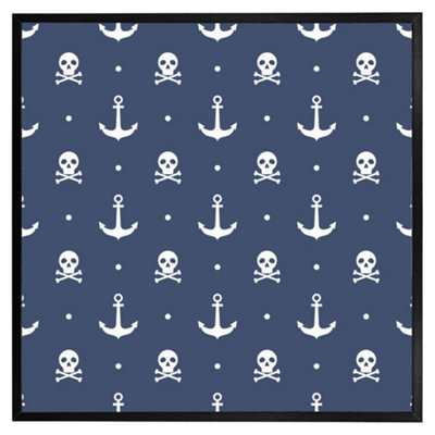 Andrew Lee Anchor With Skull & Bones (Picutre Frame) / 12X12" / Black from B&Q