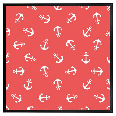 Andrew Lee Anchors On Red Background (Picutre Frame) / 30X30" / Brown from B&Q