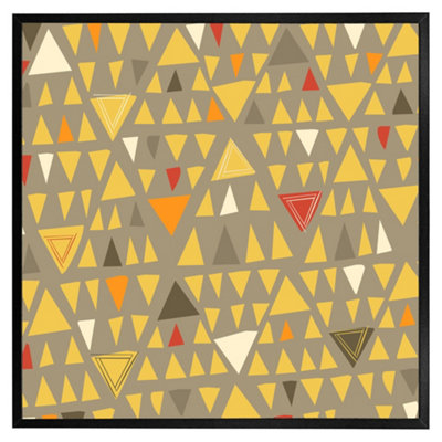 Andrew Lee Yellow Geometric Triangles (Picutre Frame) / 12X12" / Black from B&Q