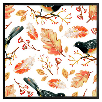 Andrew Lee Birds & Leaves In Autumn (Picutre Frame) / 20X20" / Black from B&Q