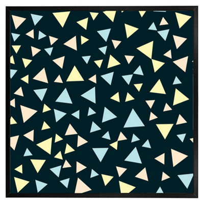 Andrew Lee Yellow & Blue Triangles (Picutre Frame) / 24X24" / Oak from B&Q