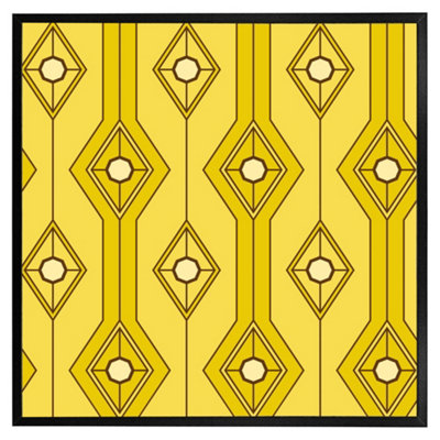Andrew Lee Yellow Geometric (Picutre Frame) / 24X24" / Oak from B&Q