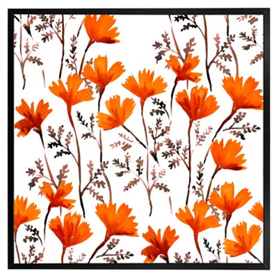 Andrew Lee Flowers In Autumn Colours (Picutre Frame) / 30X30" / Grey from B&Q