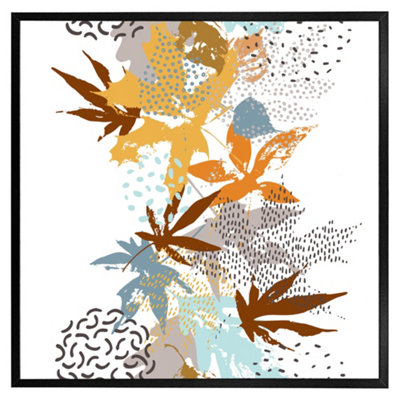 Andrew Lee Japanese Maple Leaves (Picutre Frame) / 16X16" / Oak from B&Q