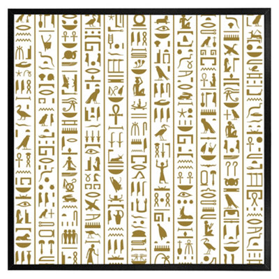 Andrew Lee Acient Egyptian Heiroglyphs (Picutre Frame) / 12X12" / Black from B&Q