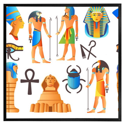 Andrew Lee Egyptian Mythological Signs (Picutre Frame) / 12X12" / Black from B&Q